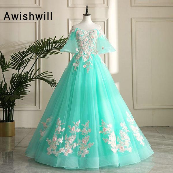 party dresses fashionable ball gown prom dress with sleeves flowers lace tulle gala for juniors custom-made plus size formal, White;black
party dresses fashionable ball gown prom dress with sleeves flowers lace tulle gala for juniors custom-made plus size formal, White;black