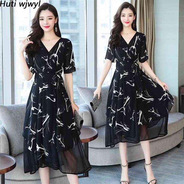 korean vintage boho dresses summer plus size print chiffon sundress elegant women beach midi bodycon short sleeve vestidos 210528, Black;gray
korean vintage boho dresses summer plus size print chiffon sundress elegant women beach midi bodycon short sleeve vestidos 210528, Black;gray