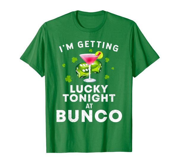 funny bunco st. patrick's day i'm getting lucky game t-shirt, White;black
