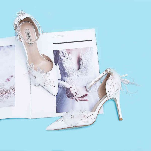 sandals autumn style white pointed feather sweet lace gift women's single shoes flower buckle strap stiletto hollow sandals, Black
sandals autumn style white pointed feather sweet lace gift women's single shoes flower buckle strap stiletto hollow sandals, Black