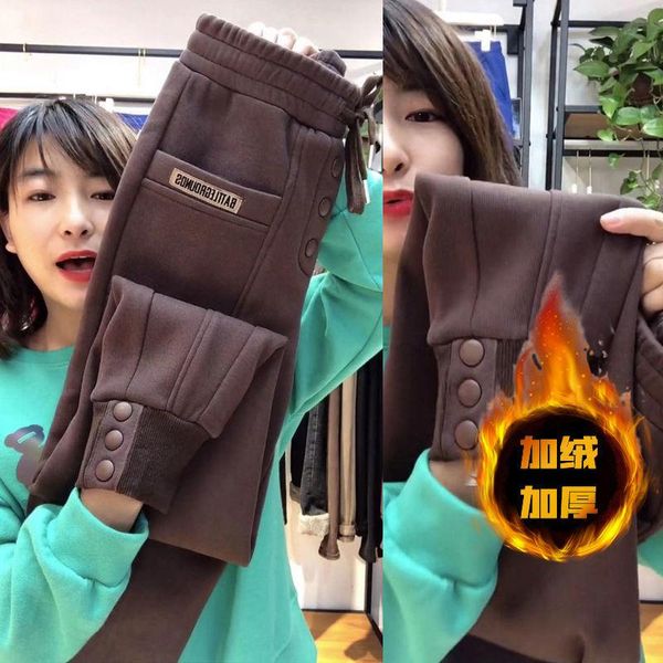 women's pants & capris casual women plus velvet 2021 fall/winter thin high-waisted leggings thickened loose wild trousers, Black;white
women's pants & capris casual women plus velvet 2021 fall/winter thin high-waisted leggings thickened loose wild trousers, Black;white