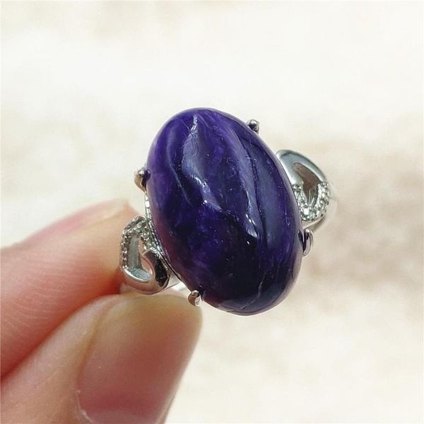 genuine natural purple charoite adjustable ring 17x11mm russia 925 sterling silver fashion cluster rings, Golden;silver
genuine natural purple charoite adjustable ring 17x11mm russia 925 sterling silver fashion cluster rings, Golden;silver