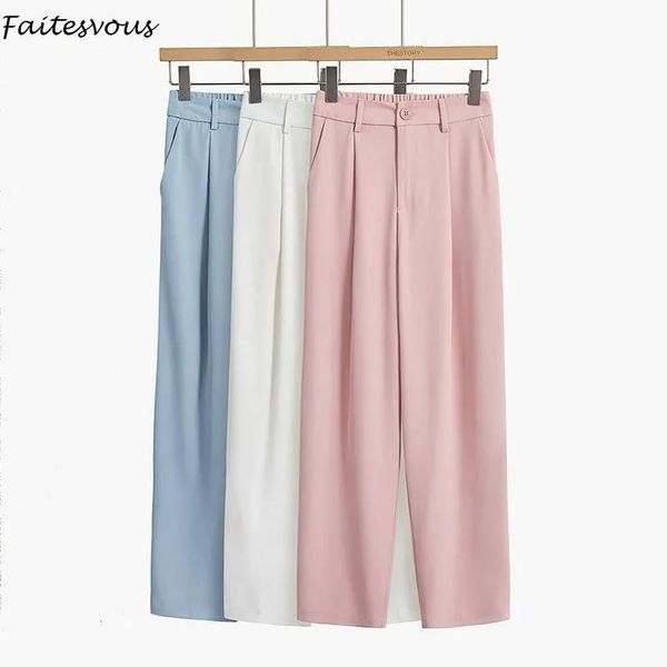 women's pants & capris korean straight trousers suit women 2021 autumn black baggy high waist drape casual loose solid color female, Black;white
women's pants & capris korean straight trousers suit women 2021 autumn black baggy high waist drape casual loose solid color female, Black;white