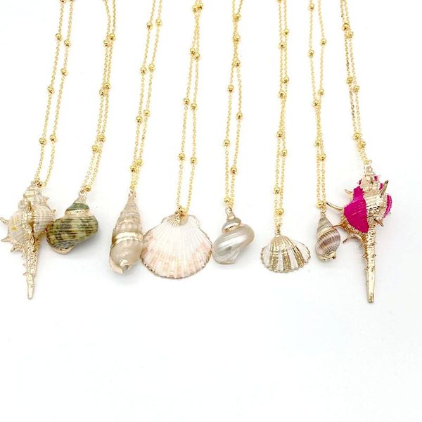 2022 new bohemia natural sea beach style gold plated chains pendant necklaces for women girl men summer jewelry, Silver
2022 new bohemia natural sea beach style gold plated chains pendant necklaces for women girl men summer jewelry, Silver