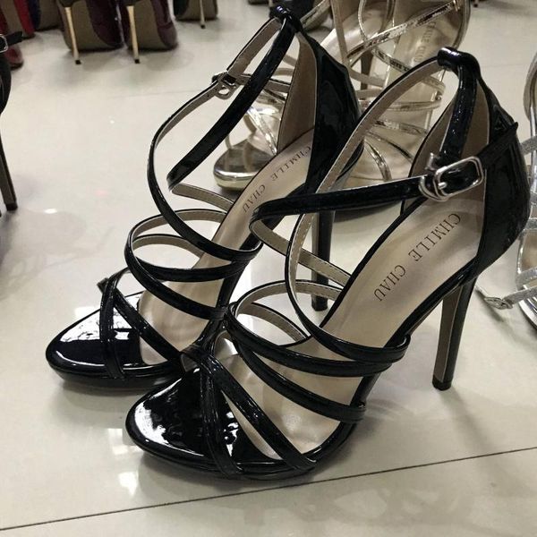 dress shoes women stiletto thin high heel sandals ankle strap open toe patent fashion party bridals ball lady shoe 0640a-4, Black
dress shoes women stiletto thin high heel sandals ankle strap open toe patent fashion party bridals ball lady shoe 0640a-4, Black