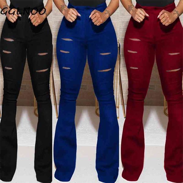 plus size hole pants women full length skinny elastic waist solid flare pant spring autumn high lady trousers gg23102, Blue
plus size hole pants women full length skinny elastic waist solid flare pant spring autumn high lady trousers gg23102, Blue
