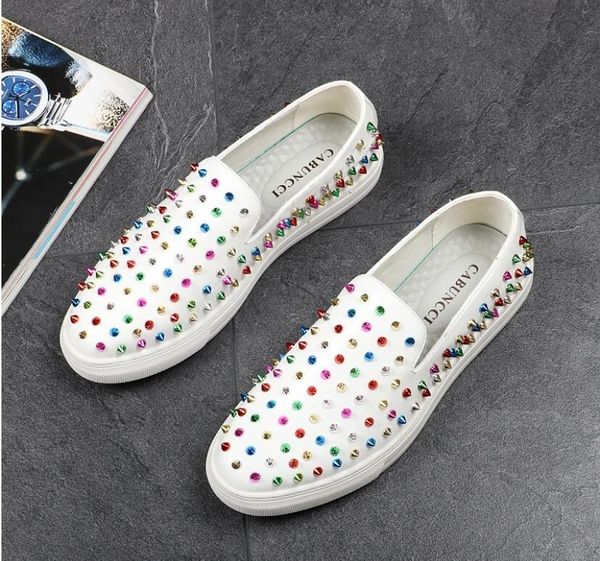 dress shoes designer boat spikes flats for men white blue casual movie super stars slip-on rivets studded loafers 38-44, Black
dress shoes designer boat spikes flats for men white blue casual movie super stars slip-on rivets studded loafers 38-44, Black