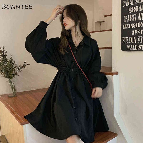 dress women korean elastic waist design vintage black simple summer womens vestidos lantern sleeve trendy preppy girls dresses g1214, Black;gray
dress women korean elastic waist design vintage black simple summer womens vestidos lantern sleeve trendy preppy girls dresses g1214, Black;gray