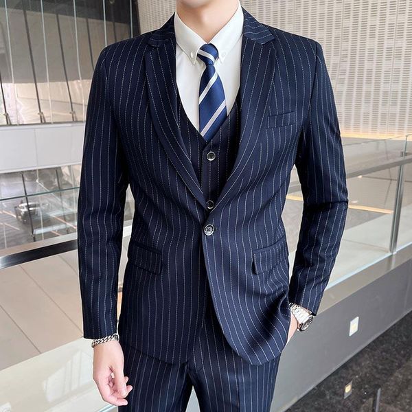 men's suits & blazers 3 pcs sets coat pants vest / fashion casual boutique business slim striped formal dress jacket waistcoat, White;black
men's suits & blazers 3 pcs sets coat pants vest / fashion casual boutique business slim striped formal dress jacket waistcoat, White;black