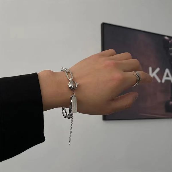 titanium steel non-fading round bead chain bracelets ins trendy cool hip hop niche design bracelet simple ice wind hand jewelry, Black
titanium steel non-fading round bead chain bracelets ins trendy cool hip hop niche design bracelet simple ice wind hand jewelry, Black