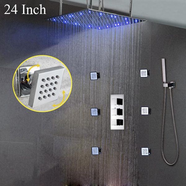 european style led shower heads square rain bathroom shower kit 6pcs/set massage jets copper thermostatic mixer valve
european style led shower heads square rain bathroom shower kit 6pcs/set massage jets copper thermostatic mixer valve