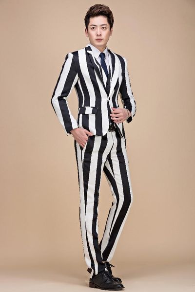 striped black white coat pants men's self-cultivation suit night show male singer trend hair stylist set outfits 3xl jaqueta suits & bl, White;black
striped black white coat pants men's self-cultivation suit night show male singer trend hair stylist set outfits 3xl jaqueta suits & bl, White;black