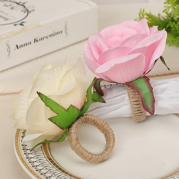 napkin rings simulation flower decorative ring mouth