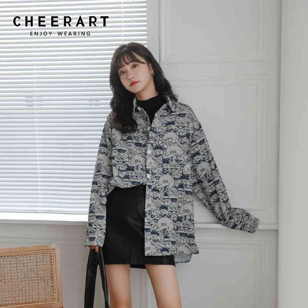 cartoon print vintage shirt long sleeve and blouses fashion women button up loose designer clothes 210427, White
cartoon print vintage shirt long sleeve and blouses fashion women button up loose designer clothes 210427, White