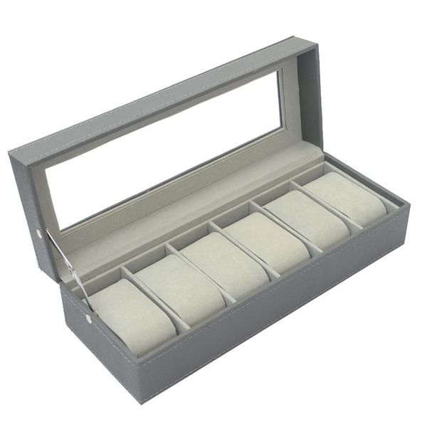 watch boxes & cases 6 slots pu leather display case, glass ed case jewelry organizer, Black;blue
watch boxes & cases 6 slots pu leather display case, glass ed case jewelry organizer, Black;blue