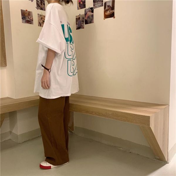 letter printing solid color short-sleeved bottoming shirt women's loose korean style t-shirt 2021 summer mid-length round neck t, White
letter printing solid color short-sleeved bottoming shirt women's loose korean style t-shirt 2021 summer mid-length round neck t, White