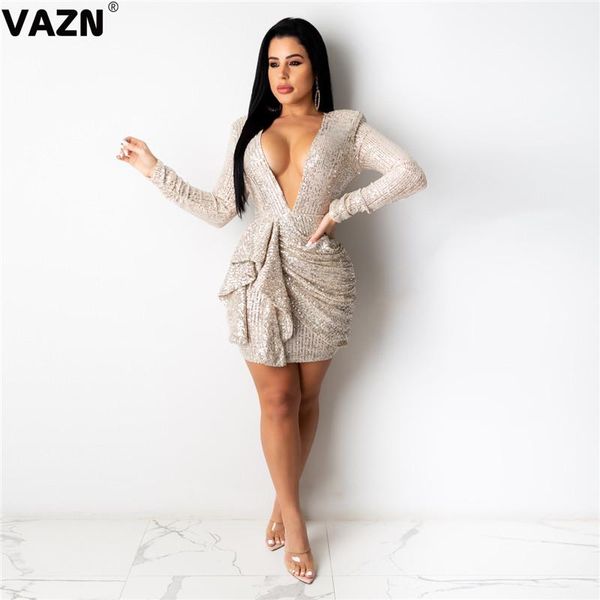 casual dresses vazn 2021 heavy industry club sequined sweet young solid v-neck full sleeve women high waist thin mini dress, Black;gray
casual dresses vazn 2021 heavy industry club sequined sweet young solid v-neck full sleeve women high waist thin mini dress, Black;gray