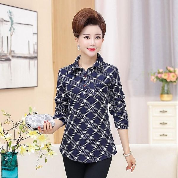 plaid shirt women 2021 casual plus size spring pullover blouse middle age mother long sleeve women's blouses & shirts, White
plaid shirt women 2021 casual plus size spring pullover blouse middle age mother long sleeve women's blouses & shirts, White