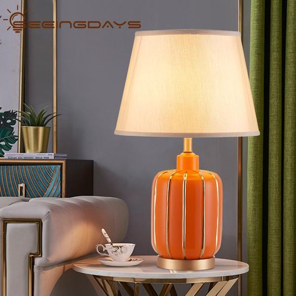 table lamps light luxury post-modern bedside lamp orange and golden ceramic american-style simple modern for bedroom living room
table lamps light luxury post-modern bedside lamp orange and golden ceramic american-style simple modern for bedroom living room