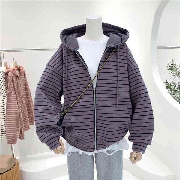 women's jackets fall winter full zip fleece large size loose stripe casual hoodie thick sherpa lined hooded sweatshirt ulwi, Black;brown
women's jackets fall winter full zip fleece large size loose stripe casual hoodie thick sherpa lined hooded sweatshirt ulwi, Black;brown