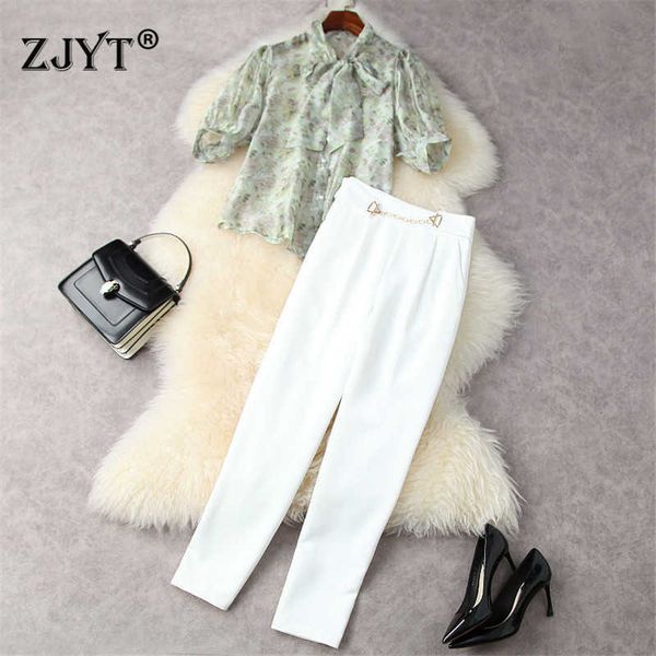 elegant lady summer designers office outfits women fashion bow collar floral shirt and pants suit 2 piece matching sets 210601, White
elegant lady summer designers office outfits women fashion bow collar floral shirt and pants suit 2 piece matching sets 210601, White