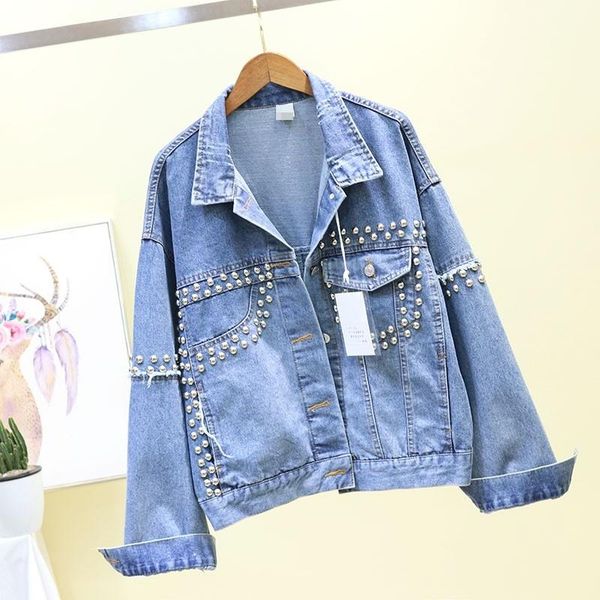 women's jackets brand loose fit women jeans rivet long sleeve bf style denim coats lapel single breasted ladies jacket, Black;brown
women's jackets brand loose fit women jeans rivet long sleeve bf style denim coats lapel single breasted ladies jacket, Black;brown