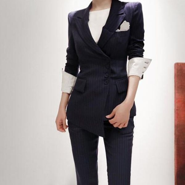 springelegant office work wear pant suits ol 2 piece sets striped blazer jacket & trousers suit for women set femm women's two pants, White
springelegant office work wear pant suits ol 2 piece sets striped blazer jacket & trousers suit for women set femm women's two pants, White