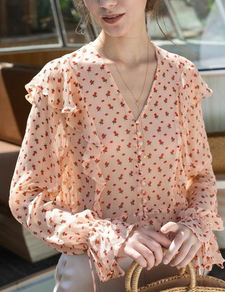 women's blouses & shirts 2021 latest ladies stylish silk flower print long puff sleeve v neck casual blouse shirt with button closure r, White
women's blouses & shirts 2021 latest ladies stylish silk flower print long puff sleeve v neck casual blouse shirt with button closure r, White
