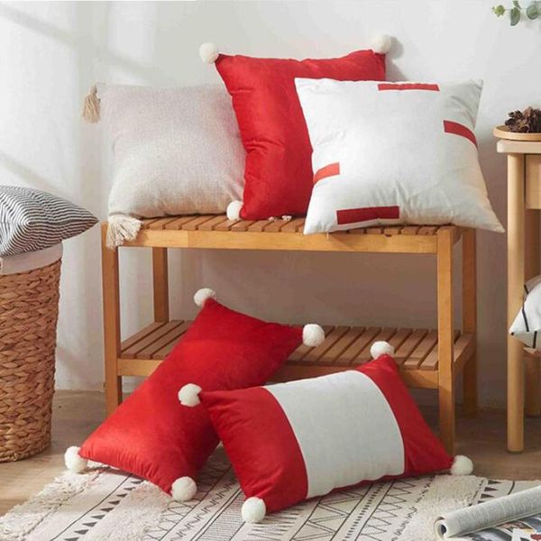pillow case tassel pillowcase plush christmas red stitching hanging ball cushion cover home sofa decor
pillow case tassel pillowcase plush christmas red stitching hanging ball cushion cover home sofa decor