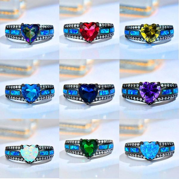 wedding rings boho female green red heart ring fashion blue fire opal for women vintage black gold rainbow colorful, Slivery;golden
wedding rings boho female green red heart ring fashion blue fire opal for women vintage black gold rainbow colorful, Slivery;golden