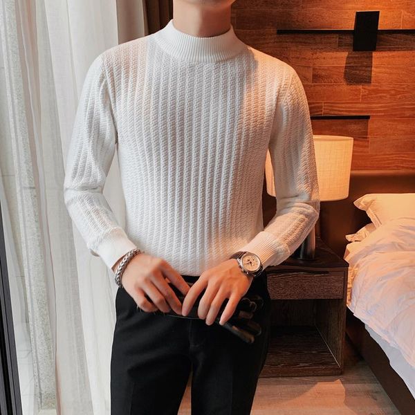 men's sweaters autumn winter half turtleneck men long sleeve knitted pullovers homme casual all-match sweater clothing, White;black
men's sweaters autumn winter half turtleneck men long sleeve knitted pullovers homme casual all-match sweater clothing, White;black