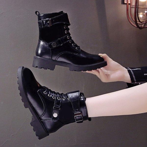 boots autumn winter female boot ankle heel round toe thick british style slimming fashion buckle decoration, Black
boots autumn winter female boot ankle heel round toe thick british style slimming fashion buckle decoration, Black
