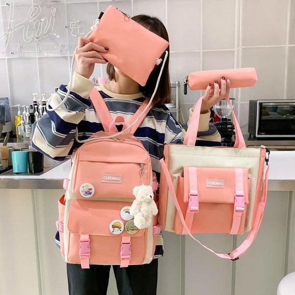 backpack 4piece/set fashion canvas women school bag for teenager girls kawaii backapck female shoulder
backpack 4piece/set fashion canvas women school bag for teenager girls kawaii backapck female shoulder