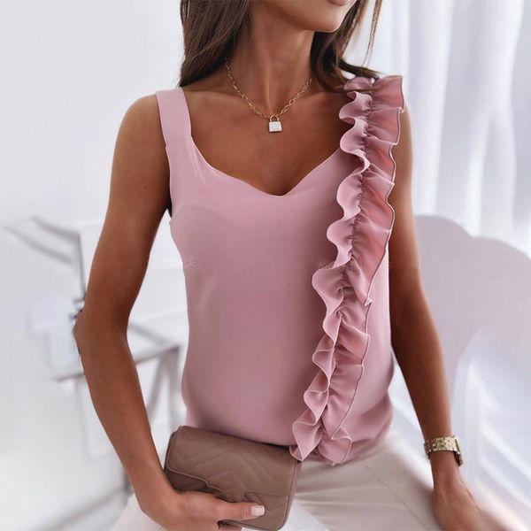 women's blouses & shirts sleeveless backless ruffle women pink simple v-neck female spaghetti strap 2021 summer ladies casual blouse, White
women's blouses & shirts sleeveless backless ruffle women pink simple v-neck female spaghetti strap 2021 summer ladies casual blouse, White