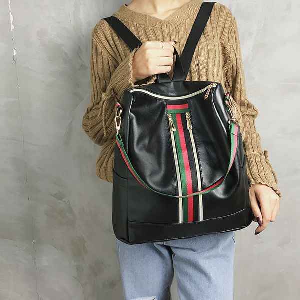 design handbag bags color stripe versatile dual-purpose travel bag fashion backpack women's korean version trendy soft leather backpack
design handbag bags color stripe versatile dual-purpose travel bag fashion backpack women's korean version trendy soft leather backpack