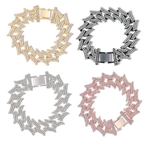 charm bracelets rj kpop big size hip hop bling rapper cuban link bracelet full rhinestone pave with crystal chain for women jewelry, Golden;silver
charm bracelets rj kpop big size hip hop bling rapper cuban link bracelet full rhinestone pave with crystal chain for women jewelry, Golden;silver