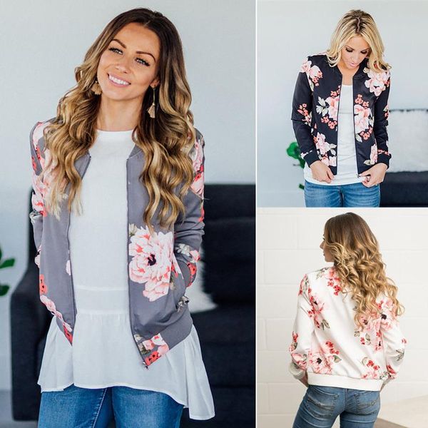 women's fashion coat ladies retro long sleeve floral zipper up bomber jacket casual s m xl jackets, Black;brown
women's fashion coat ladies retro long sleeve floral zipper up bomber jacket casual s m xl jackets, Black;brown