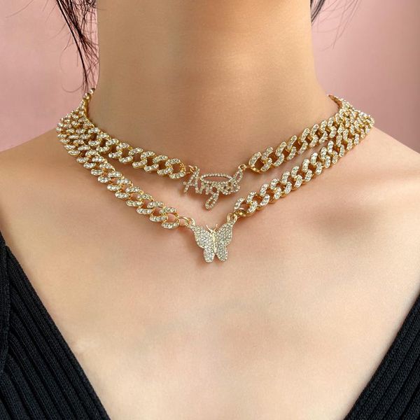 chains miami iced out thick chain butterfly choker necklaces for women hip hop multilayer rhinestone letter geometric necklace jewelry, Silver
chains miami iced out thick chain butterfly choker necklaces for women hip hop multilayer rhinestone letter geometric necklace jewelry, Silver