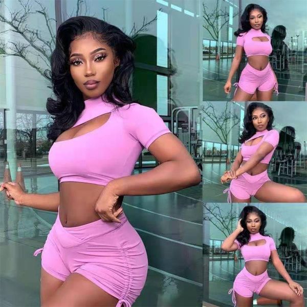 women's tracksuits solid ruched drawstring bandage 2 piece biker shorts women hollow out short sleeve crop and skinny female clothing, Gray
women's tracksuits solid ruched drawstring bandage 2 piece biker shorts women hollow out short sleeve crop and skinny female clothing, Gray