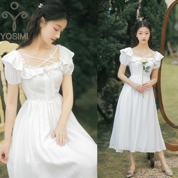 casual dresses female white long women dress 2021 summer elegant evening party square collar cotton mid-calf fariy empire sleeve, Black;gray
casual dresses female white long women dress 2021 summer elegant evening party square collar cotton mid-calf fariy empire sleeve, Black;gray