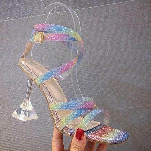 dress shoes plus size 35-41 colorful glitter women sandals crystal open toe high heels woman perspex spike narrow band, Black
dress shoes plus size 35-41 colorful glitter women sandals crystal open toe high heels woman perspex spike narrow band, Black