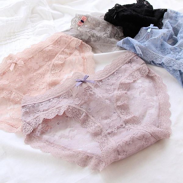 women's panties 1pcs lace briefs perspective bowknot cute soft female intimates mid-waist breathable underwear, Black;pink
women's panties 1pcs lace briefs perspective bowknot cute soft female intimates mid-waist breathable underwear, Black;pink