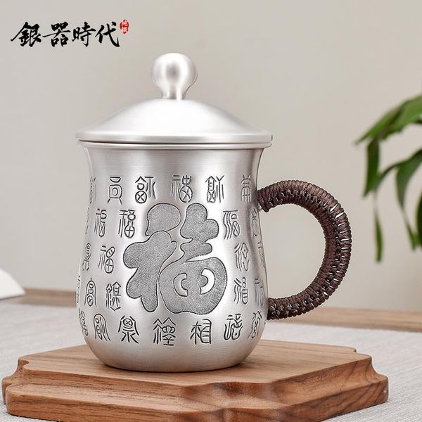 mugs ag999 sterling silver large specular mug for tea coffee cup with handle grip
mugs ag999 sterling silver large specular mug for tea coffee cup with handle grip