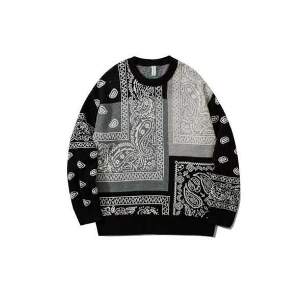 men's sweaters knitted christmas jumpers men winter harajuku casual bandana paisley pattern pullover o-neck sweater w2223, White;black
men's sweaters knitted christmas jumpers men winter harajuku casual bandana paisley pattern pullover o-neck sweater w2223, White;black
