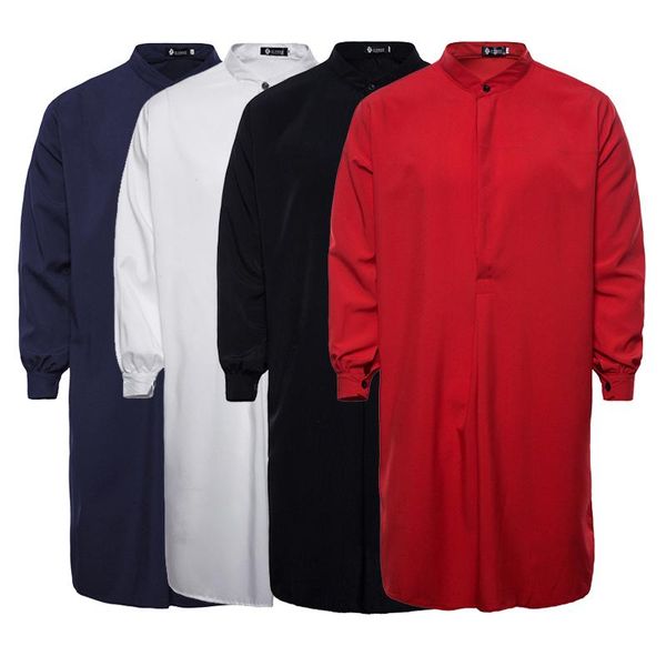 men's casual shirts long shirt arabic style muslim gown sleeve loose v-neck robe male pullover clothes, White;black
men's casual shirts long shirt arabic style muslim gown sleeve loose v-neck robe male pullover clothes, White;black