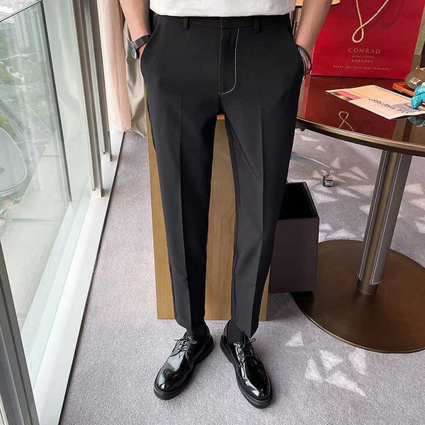 summer ankle length suit pants men casual business dress pants office social work trousers wedding streetwear black clothes 210527, White;black
summer ankle length suit pants men casual business dress pants office social work trousers wedding streetwear black clothes 210527, White;black