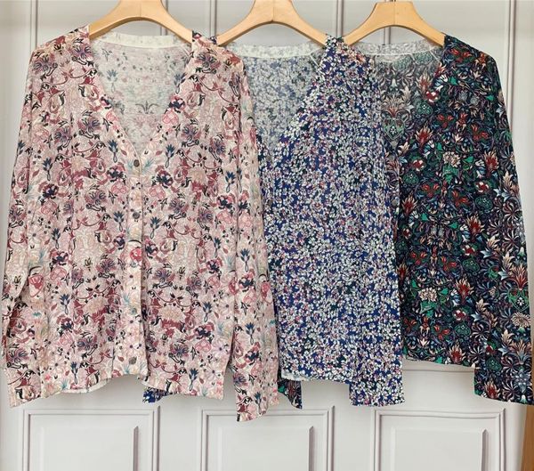 women's knits & tees knit cardigan v-neck floral printed long sleeve thin knitwear 100% linen female sweater jumper ladies outfit, White
women's knits & tees knit cardigan v-neck floral printed long sleeve thin knitwear 100% linen female sweater jumper ladies outfit, White