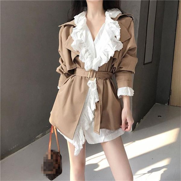 two piece dress fashion women's set hollow v neck ruffled lace shirt + windbreaker two-piece sets white elegant 2 pcs jackets outfits
two piece dress fashion women's set hollow v neck ruffled lace shirt + windbreaker two-piece sets white elegant 2 pcs jackets outfits