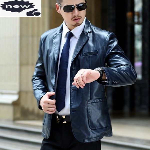 men's fur & faux plus size 7xl mens business pu blazer single breasted lapel collar slim fit leather jacket outwear coats, Black
men's fur & faux plus size 7xl mens business pu blazer single breasted lapel collar slim fit leather jacket outwear coats, Black