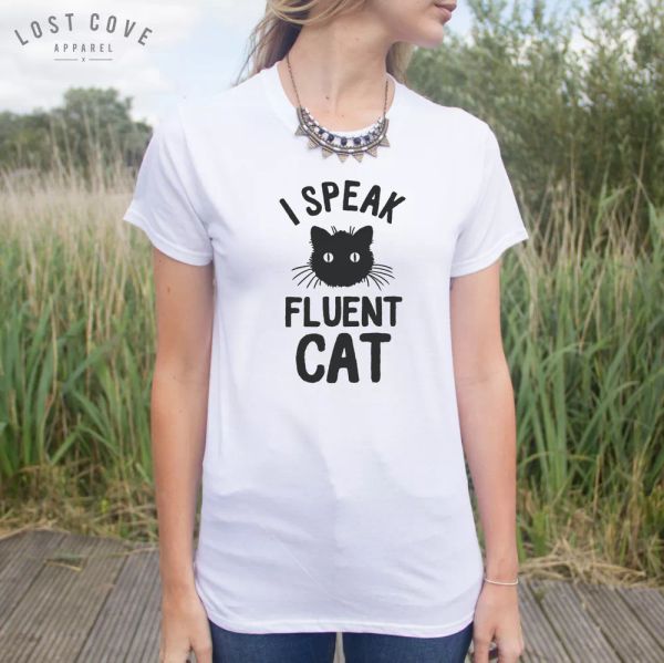 I Speak Fluent Cat T-shirt Top Funny Cute Slogan Fashion Crazy I Love Cats Gift, White;black
I Speak Fluent Cat T-shirt Top Funny Cute Slogan Fashion Crazy I Love Cats Gift, White;black